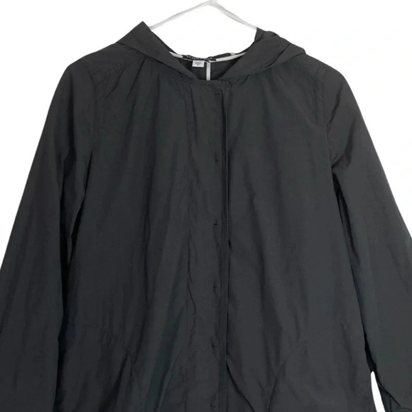 Eileen Fisher Jacket Womens Small Windbreaker Hooded Grey Lightweight Zip Up - Picture 3 of 14